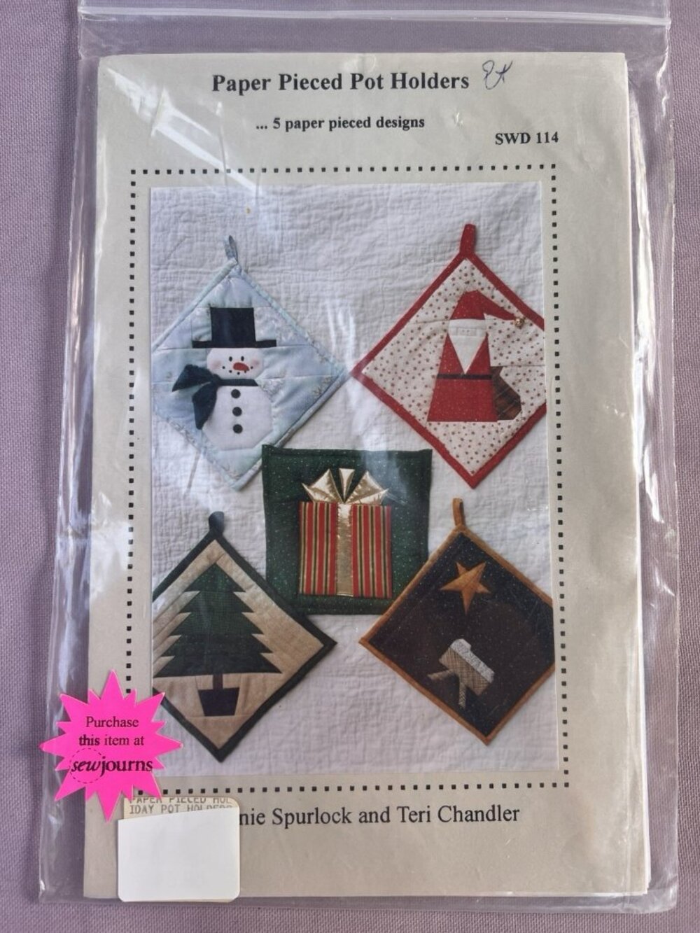 Paper Pieced Pot Holders Pattern SWD 114 - 5 Holiday Quilted Designs